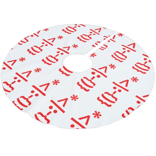 Weihnachtsmann mit Bart Christmas Emoticon Polyester Weihnachtsbaumdecke (Schrägansicht)