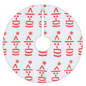 Weihnachtsmann mit Bart Christmas Emoticon Polyester Weihnachtsbaumdecke (Vorderseite)