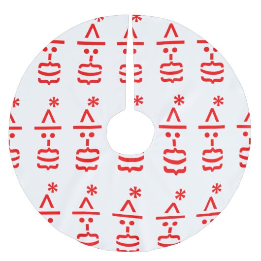 Weihnachtsmann mit Bart Christmas Emoticon Polyester Weihnachtsbaumdecke (Vorderseite)