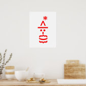 Weihnachtsmann mit Bart Christmas Emoticon Poster (Küche)