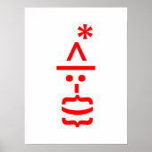 Weihnachtsmann mit Bart Christmas Emoticon Poster (Vorne)