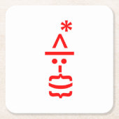 Weihnachtsmann mit Bart Christmas Emoticon Rechteckiger Pappuntersetzer (Vorderseite)