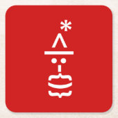 Weihnachtsmann mit Bart Christmas Emoticon Rechteckiger Pappuntersetzer (Vorderseite)