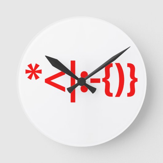 Weihnachtsmann mit Bart Christmas Emoticon Runde Wanduhr (Vorderseite)