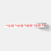 Weihnachtsmann mit Bart Christmas Emoticon Satinband (Vorderseite)