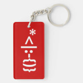 Weihnachtsmann mit Bart Christmas Emoticon Schlüsselanhänger (Rückseite)