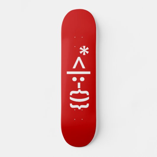 Weihnachtsmann mit Bart Christmas Emoticon Skateboard (Vorderseite)