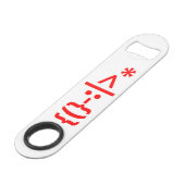 Weihnachtsmann mit Bart Christmas Emoticon Speedflaschenöffner (Rückseite Schrägansicht)