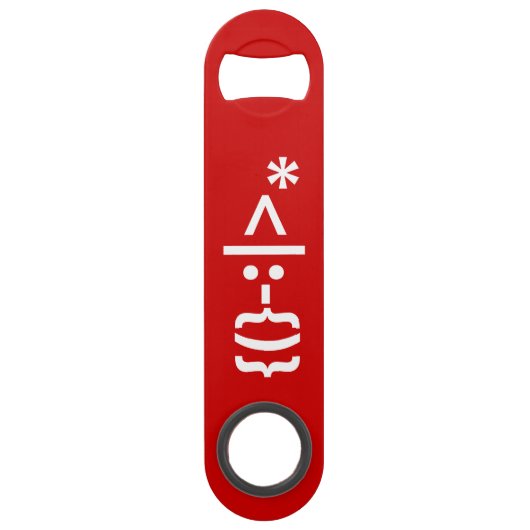 Weihnachtsmann mit Bart Christmas Emoticon Speedflaschenöffner (Rückseite)