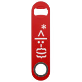 Weihnachtsmann mit Bart Christmas Emoticon Speedflaschenöffner (Vorderseite)