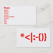 Weihnachtsmann mit Bart Christmas Emoticon Visitenkarte (Vorne/Hinten)