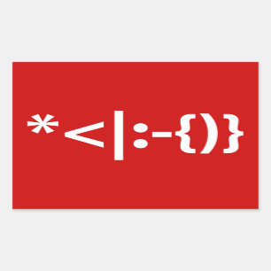 Weihnachtsmann mit Bart Weihnachten Rechteckiger Aufkleber