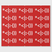 Weihnachtsmann mit Bart-WeihnachtsEmoticon Geschenkpapier (Flach)