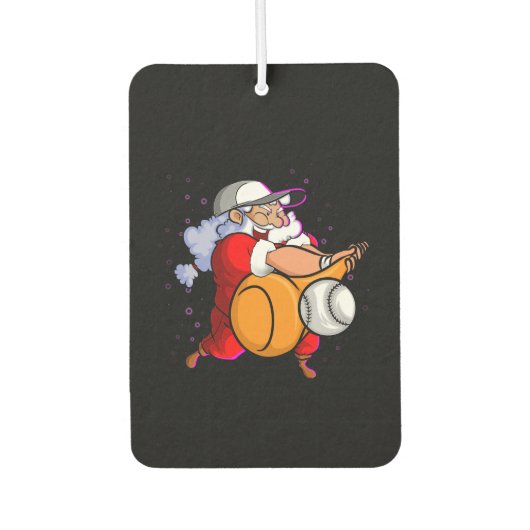Weihnachtsmann mit Baseball-Becken Autolufterfrischer (Vorderseite)