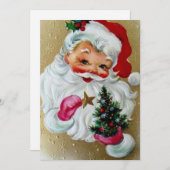 Weihnachtsmann mit Baum Feiertagskarte (Vorne/Hinten)