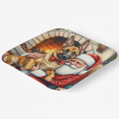 Weihnachtsmann mit belgischem Malinois-Christkunst Pappteller (Gewinkelt)