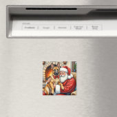 Weihnachtsmann mit belgischem Malinois-Christmas-K Magnet (In Situ (Geschirrspüler))