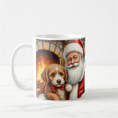 Weihnachtsmann mit Bernedoodle Weihnachtskunst Kaffeetasse (Links)