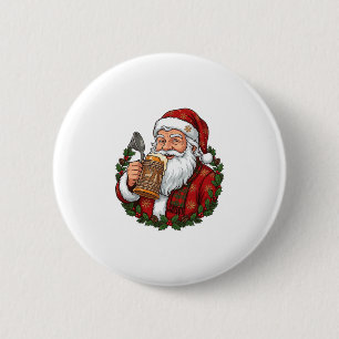Weihnachtsmann mit Bierglas Button