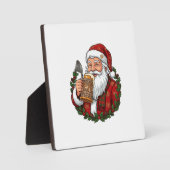 Weihnachtsmann mit Bierglas Fotoplatte (Vorderseite)