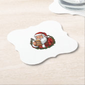 Weihnachtsmann mit Bierglas Untersetzer (angewinkelt)