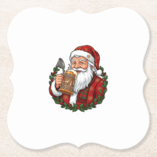 Weihnachtsmann mit Bierglas Untersetzer