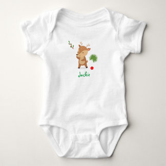 Weihnachtsmann mit Blume und Holly Baby Strampler