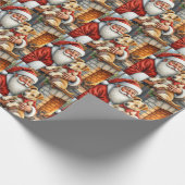 Weihnachtsmann mit Bouvier des Flandres Geschenkpapier (Ecke)