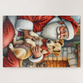 Weihnachtsmann mit Bouvier des Flandres Puzzle (Horizontal)