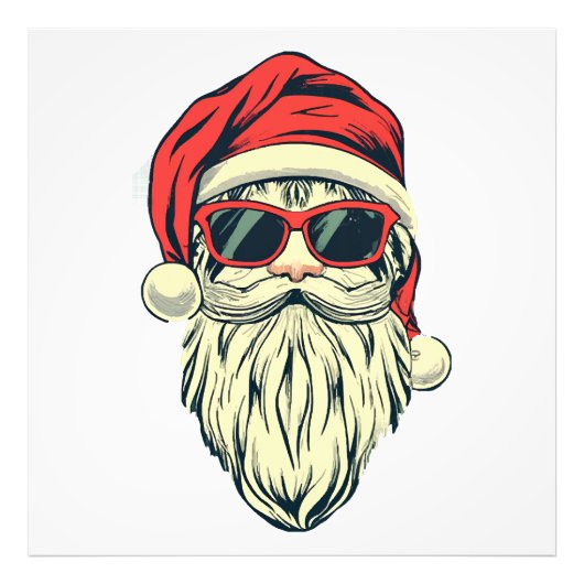 Weihnachtsmann mit Brille Fotodruck (Vorne)