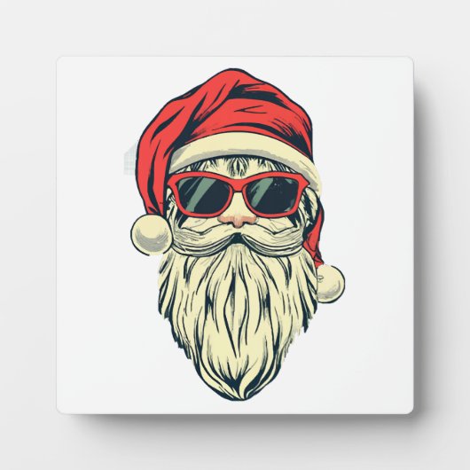 Weihnachtsmann mit Brille Fotoplatte (Vorderseite)