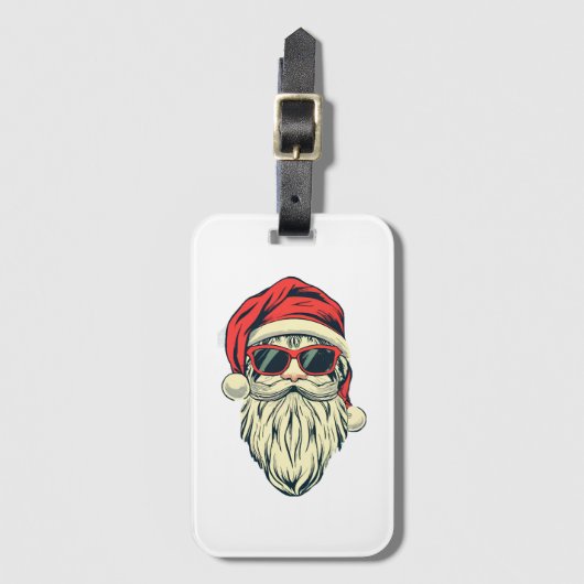 Weihnachtsmann mit Brille Gepäckanhänger (Vorderseite Vertikal)