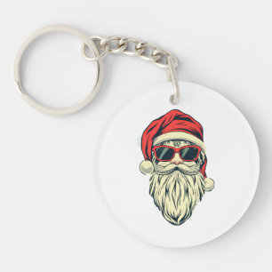 Weihnachtsmann mit Brille Schlüsselanhänger