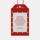 Weihnachtsmann mit Buch Geschenkanhänger (Rückseite)