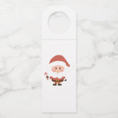 Weihnachtsmann mit Candycane-Cartoon Flaschenanhänger (Rückseite)