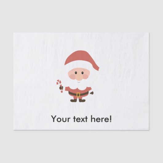 Weihnachtsmann mit Candycane-Cartoon Seidenpapier (Vorderseite)