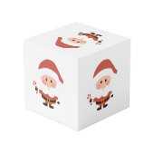 Weihnachtsmann mit Candycane-Cartoon Würfel (Rückseite Schrägansicht)