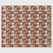 Weihnachtsmann mit Chesapeake Bay Terrier Geschenkpapier (Flach)