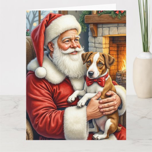 Weihnachtsmann mit Chesapeake Bay Terrier Karte (Vorderseite)