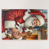 Weihnachtsmann mit Chesapeake Bay Terrier Puzzle (Horizontal)