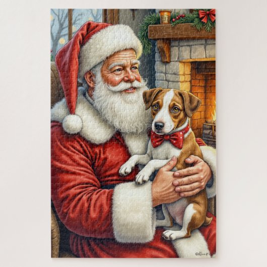Weihnachtsmann mit Chesapeake Bay Terrier Puzzle (Vertikal)