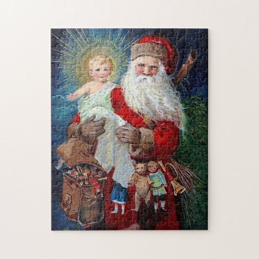 Weihnachtsmann mit Christkind Puzzle (Vertikal)