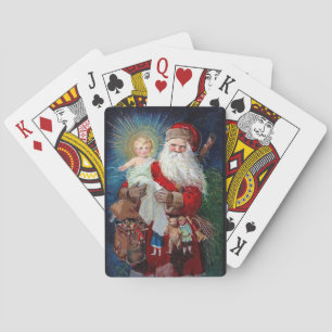 Weihnachtsmann mit Christus-Kind Spielkarten