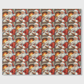 Weihnachtsmann mit Coton de Tulear Weihnachtskunst Geschenkpapier (Flach)