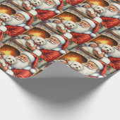 Weihnachtsmann mit Coton de Tulear Weihnachtskunst Geschenkpapier (Ecke)