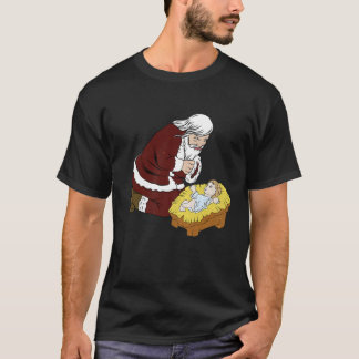 Weihnachtsmann mit dem Baby Jesus zu Weihnachten T-Shirt