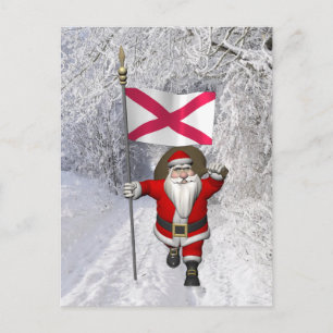 Weihnachtsmann mit dem Emblem von Nordirland Feiertagspostkarte
