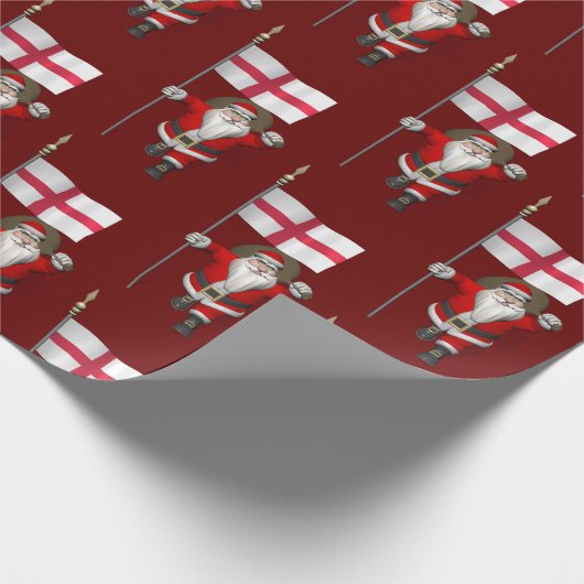 Weihnachtsmann mit dem Ende von England Geschenkpapier (Ecke)