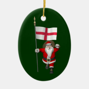 Weihnachtsmann mit dem Ende von England Keramikornament