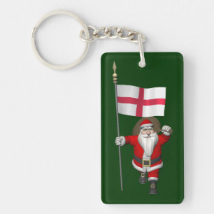 Weihnachtsmann mit dem Ende von England Schlüsselanhänger
